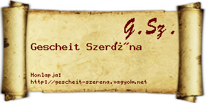 Gescheit Szeréna névjegykártya