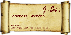 Gescheit Szeréna névjegykártya